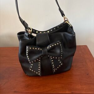 Betsey Johnson Black Studded Bow Purse Crossbody – Fair